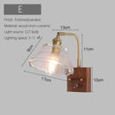 Axyaa Wood Ceramic Wall Sconce Lamp Brass Glass LED Wall Light
