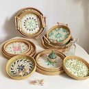 Axyaa Shell Tray: Light Luxury Double-eared Rattan Storage for Decorative Display