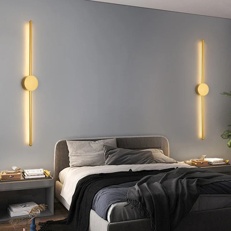 Modern Gold LED Wall Light for Home Decor by Axyaa - Sleek Design for Living Room & Bedroom