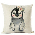 Axyaa Penguin Cushion Cover: Cute Sofa Pillow for Kids & Living Room, 45x45cm