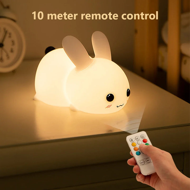 Axya Silicone Rabbit Touch Sensor Night Light - Cute Animal Bedroom Decor