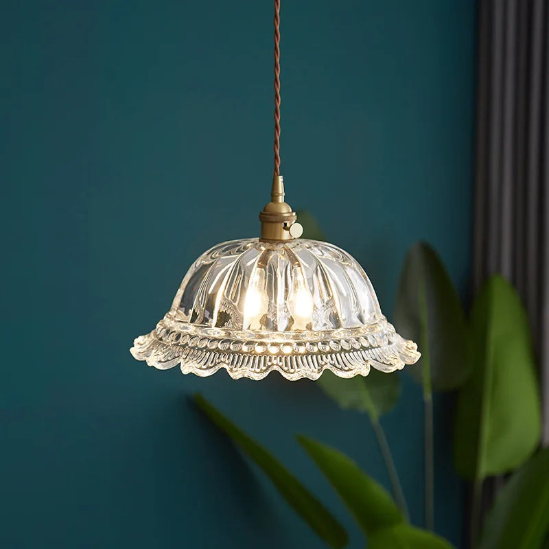 Axyaa Clear Glass LED Pendant Chandelier - Nordic Hanging Lamp for Kitchen, Living Room