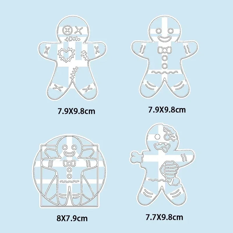 Axyaa Christmas Biscuit Moulds: Snowflake, Gingerbread Man, Santa Claus Mold, Xmas Party Embosser