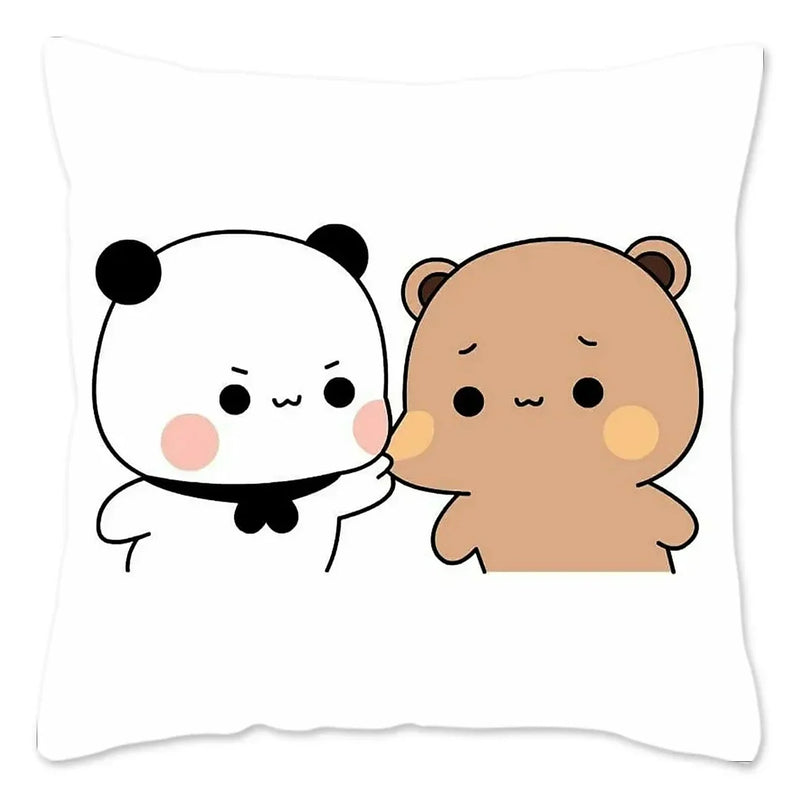 Cute Panda Bears Printed Pillow Case for Sofa Decoration by Axyaa