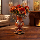 Axyaa Retro Vase with Simulated Flowers for Home and Living Room Decor