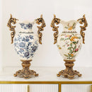 Axyaa Chinese Ceramic Craft Vase: Home Art Flower Arrangement Decoration