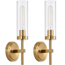 Retro Brass Wall Light with Glass Shade by Axyaa