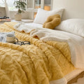 Axyaa Wool Double Blanket - Winter Thick Jacquard Sofa Blanket