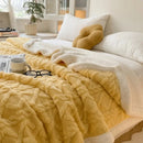 Axyaa Wool Double Blanket - Winter Thick Jacquard Sofa Blanket