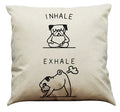 Axyaa French Bulldog Print Linen Throw Pillowcase for Home and Car Decor