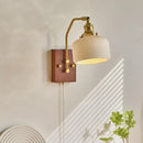 Axyaa French Vintage Wood Wall Lamps Nordic Ceramic LED Lighting
