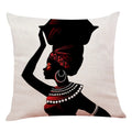 Axyaa African Women Face Print Cushion Cover - 45x45cm Home Decor Pillowcase