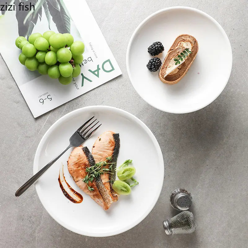 Axya Ceramic High Foot Fruit Tray Dessert Plate Kitchen Accessories