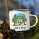 Personalized Caravan Enamel Mug by Axyaa - Camper Coffee Tea Cup