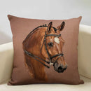 Axyaa Horse Pattern Cushion Cover 45x45cm Linen for Home Living Room Art Decoration