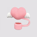 Axyaa Silicone Straw Cover Cap for Stanley Cup 40 oz - Cute Hearts Design