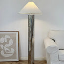 Axyaa Bamboo Hat Floor Lamp: Modern Stainless Steel, Chinese Style, Bedroom Study Decor