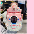 Axyaa Kawaii Astronaut 3D Sticker Water Bottle, BPA-Free Large 1300ml Gym Drink Bottle