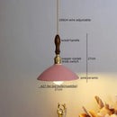 Axyaa Ceramic Wood Handle LED Pendant Light Fixture, Modern Style for Kitchen, Bedroom, Corridor