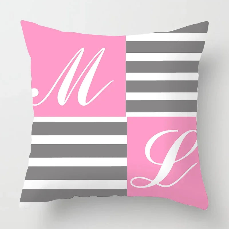 Axyaa Nordic Pink Sweet Home Sofa Cushion Cover, Cozy Living Room Decor