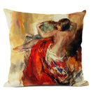 Axyaa Dancing Girl Oil Painting Decorative Pillow Cover 45x45cm