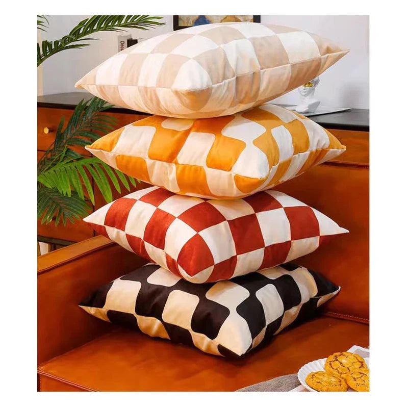 Axyaa Velvet Sofa Pillow Case Soft Fluffy Cushion Cover Modern Simple Style