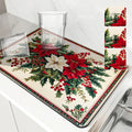 Axyaa Christmas Holly Coffee Cup Drying Mat