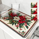 Axyaa Christmas Holly Coffee Cup Drying Mat