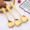 Axyaa Stainless Steel Flat Spoons Set for Soup Stirring - 3 Sizes Kitchen Flatware