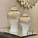 Axyaa Ceramic Light Luxury Electroplated General Cans European Style Flower Vase