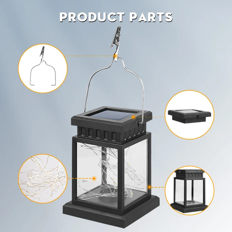 Axyaa Solar Lantern Light: Waterproof LED Hanging Lamp for Outdoor Garden Decor