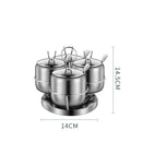 Axyaa Stainless Steel Spice Shaker Set with Spoon - Seasoning & Sugar Containers