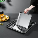 Axyaa Stainless Steel Square Baking Pan Dessert Tray Kitchen Storage Tools