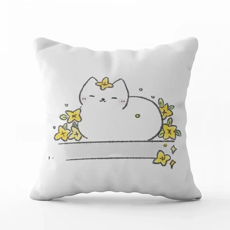 Cute Cat Pillowcase by Axyaa: Modern Design Home Decor Cushion Cover for Sofa