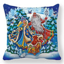 Axyaa Santa Print Pillowcase for Christmas and New Year Decor