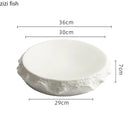 Axyaa Ceramic Rock Pattern Insulated Sushi Dessert Serving Plate - Set of 2