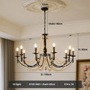 Axyaa Retro Black Metal Candle Chandelier Pendant Lights for Living Room and Bedroom