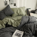 Axyaa Solid Grey Matcha Color Bedding Set in Various Sizes