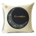 Axyaa Ramadan Theme Linen Pillow Cover in 40cm/45cm and 50cm Square Size