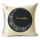 Axyaa Ramadan Theme Linen Pillow Cover in 40cm/45cm and 50cm Square Size