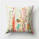 Axyaa Multicolor Bird Floral Landscape Polyester Throw Pillow Cover 45X45CM