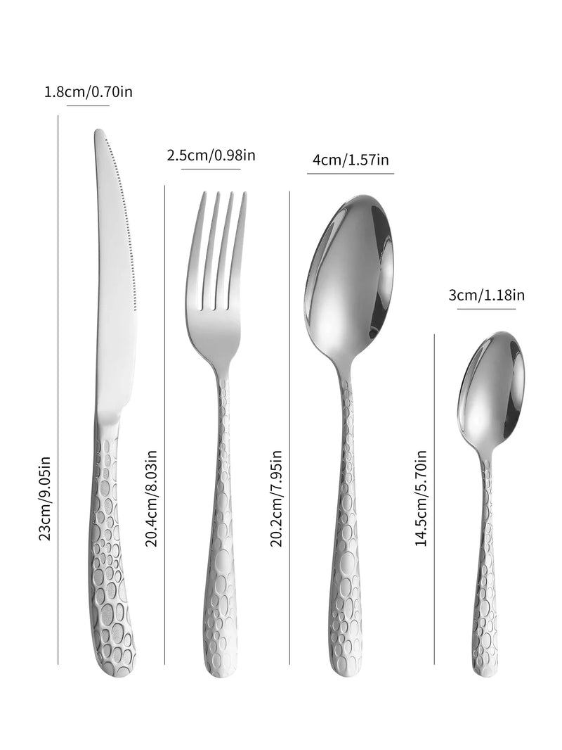 Axyaa Stainless Steel Tableware Set: Knife, Fork, Spoon - Household Dining Set