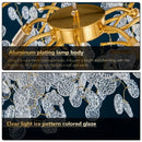 Axyaa Luxe Crystal Ceiling Chandelier for Living Room - Large LED Lighting