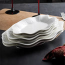 Axyaa Lotus Leaf Fish Plate Ceramic Creative Serving Dish Restaurant Tableware