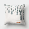 Axyaa Minimalist Spring Tree Landscape Pillow Cover - Bear Penguin Cartoon Animal Pillowcase