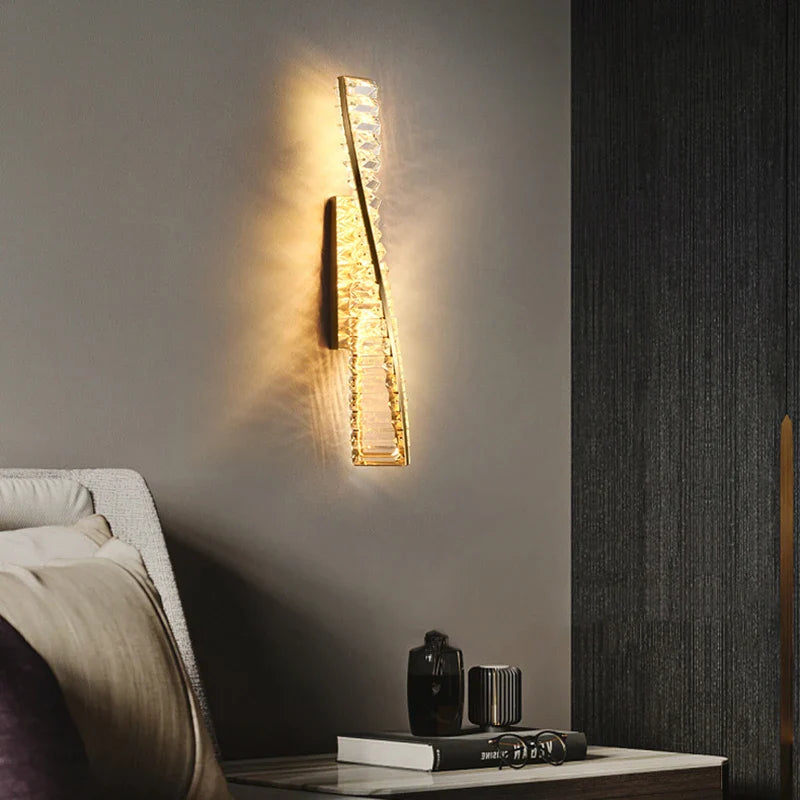 Axyaa Water Wave Crystal Wall Lamp for Luxurious Indoor Decor