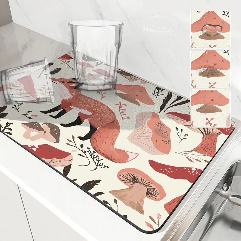 Axyaa Absorbent Square Drain Pad Set for Kitchen and Bathroom