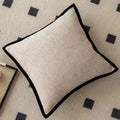 Axyaa French Medieval Style Black Border Green Cushion Cover for Home Sofa Decor