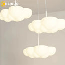 Axyaa Cloud Ceiling Chandelier: White Cream Pendant Light for Dining Living Kitchen Decor