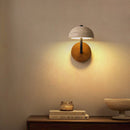 Axyaa Vintage LED Wall Sconce Travertine Pull Chain Switch Mirror Light